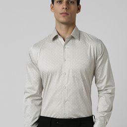 Van Heusen Spread Collar Long Sleeves Slim Fit Micro Ditsy Printed Cotton Formal Shirt-image-69