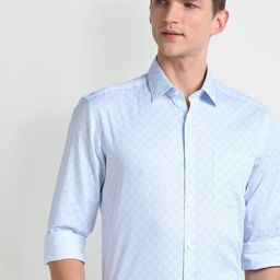 Arrow Spread Collar Slim Fit Opaque Printed Cotton Formal Shirt-picture-48