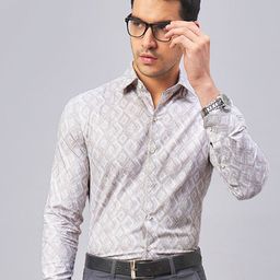 LOUIS STITCH spread collar Long Sleeves Opaque Printed Formal Shirt-picture-31