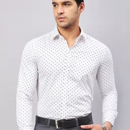 LOUIS STITCH spread collar long Sleeves Printed Formal Cotton Shirt-picture-17