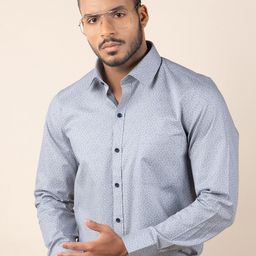 LOUIS STITCH Comfort Floral Opaque Printed Pure Cotton Formal Shirt-picture-28