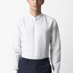 Van Heusen Floral Printed Mandarin Collar Long Sleeves Opaque Formal Shirt-picture-22