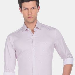 Arrow Men Slim Fit Printed Formal Pure Cotton Shirt-image-86