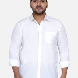 John Pride Men White Plus Size Casual Shirt-image-9