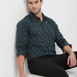 Mufti Trim Slim Fit Printed Pure Cotton Casual Shirt-picture-17