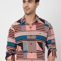 Mufti Printed Slim Fit Classic Cotton Casual Shirt-picture-22