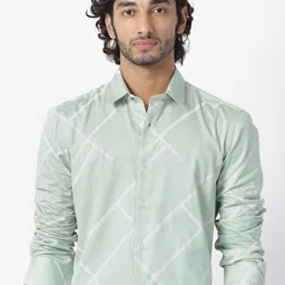 RARE RABBIT Men Cagen Regular Fit Printed Cotton Shirt-image-84