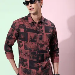 KETCH Slim Fit Graphic Printed Cotton Casual Shirt-image-58