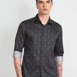 Flying Machine Ethnic Motif Printed Printed Casual Pure Cotton Shirt-image-54