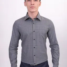 LOUIS STITCH Comfort Windoepane Checked Cotton Formal Shirt-picture-30