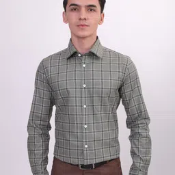 LOUIS STITCH Comfort Windowpane Checked Cotton Formal Shirt-picture-39