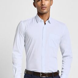 Peter England Slim Fit Micro Ditsy Pure Cotton Formal Shirt-image-116