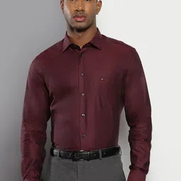 Tommy Hilfiger Spread Collar Pure Cotton Formal Shirt-image-63