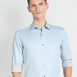 Arrow Floral Printed Twill Weave Pure Cotton Formal Shirt-image-44
