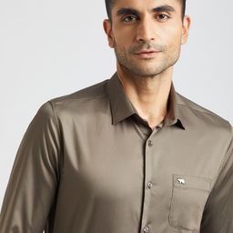 THE BEAR HOUSE Spread Collar Pure Cotton Formal Shirt-image-50
