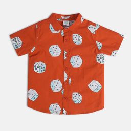 MINI KLUB Boys Classic Conversational Printed Spread Collar Cotton Casual Shirt-image-57