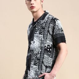 INVICTUS Club Slim Fit Abstract Printed Spread Collar Cotton Casual Shirt-picture-17
