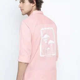 HIGHLANDER Men Pink Slim Fit Casual Cotton Shirt-picture-40