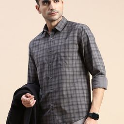 INVICTUS Sport Checked Spread Collar Slim Fit Cotton Casual Shirt-picture-23