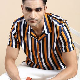 INVICTUS Club Striped Printed Cotton Slim Fit Casual Shirt-image-79