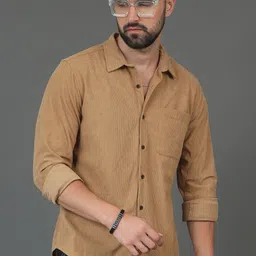 HERE&NOW Slim Fit Long Sleeves Spread Collar Casual Shirt-image-97