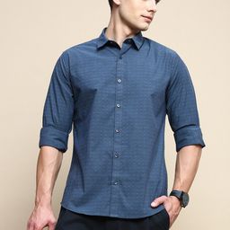 INVICTUS Sport Slim Fit Micro Ditsy Printed Cotton Casual Shirt-image-48