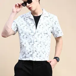 INVICTUS Club Abstract Printed Slim Fit Opaque Casual Shirt-54