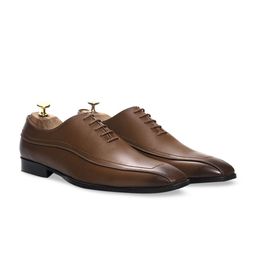 GRIFFIN Men Coffee Brown Textured Oxfords-image-68