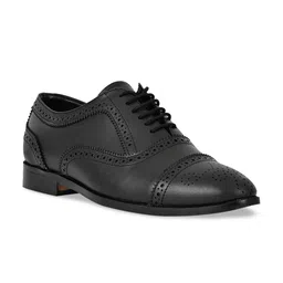 LA BOTTE Men Black Textured Leather Formal Borgues-picture-30