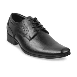 WALKWAY by Metro Men Black Textured Leather Formal Derbys-image-11