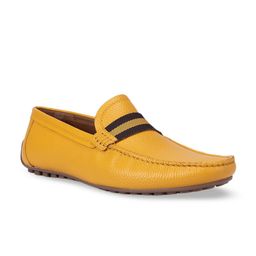 ROSSO BRUNELLO Men Textured Comfort Insole Leather Penny Driving Shoes-image-48