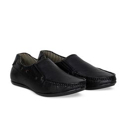 KRAASA Men Black Solid Loafers-image-29