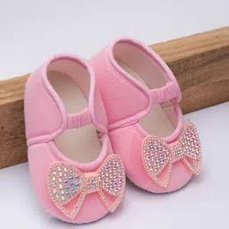 BAESD Infants Girls Daizy Shimmer Bow Detailed Booties-image-81