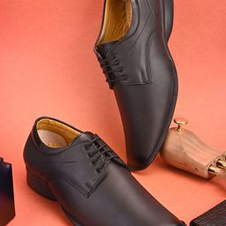 HERE&NOW Men Black Lace-Up Formal Derbys-picture-53