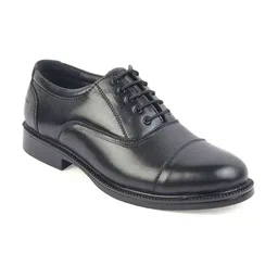 XHUGOY Men Black Solid Formal Oxford Shoes-image-64