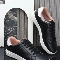 The Roadster Lifestyle Co. Women Black Round Toe Lace-Up Sneakers-46