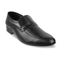 Mochi Men Black Solid Leather Formal Slip-On Shoe-image-87