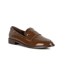 RAG & CO Women Patent Stud Penny Loafers-image-34