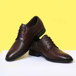 Zoom Shoes Men Textured Leather Formal Derbys-picture-16