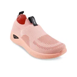 WALKWAY by Metro Women Peach-Coloured Printed Slip-On Sneakers-12