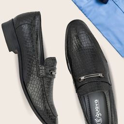 Guava Men Textured Formal Loafers-picture-16