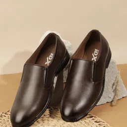 ID Men Round Toe Leather Formal Slip-On Shoes-image-35