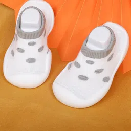 Baby Moo Unisex Kids Grey Polka Dots Printed Slip-On Sneakers-image-77