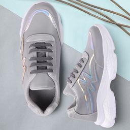 FASHIMO Women Textured Padded Insole Contrast Sole Sneakers-13