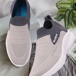 Killer Men Grey & White Woven Design Slip-On Sneakers-picture-3