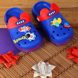 PASSION PETALS Boys Blue Printed PU Clogs-30
