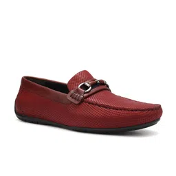 ROSSO BRUNELLO Men Textured Leather Formal Loafers-image-8