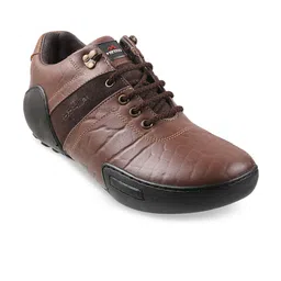 Metro Men Brown Textured Suede Sneakers-47