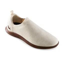 NEEMANS Men Cream Perforations Slip-On Regular Fit Sneakers-14