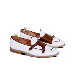 GRIFFIN Men White Colourblocked Slip-On Sneakers-image-83